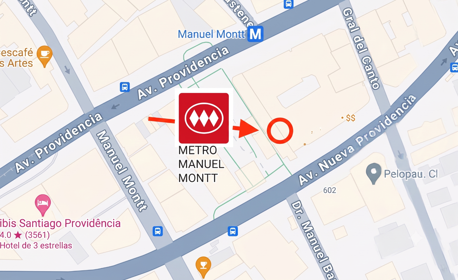 Mapa de la ubicación: Dr. Manuel Barros Borgoño 34, a media cuadra del Metro Manuel Montt